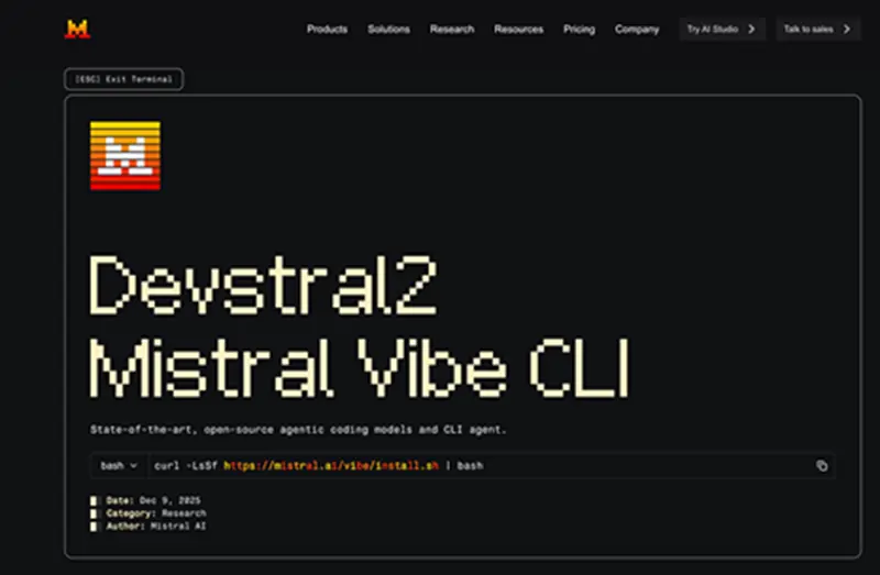 Vibe CLI: Mistral 的 AI 编程代理