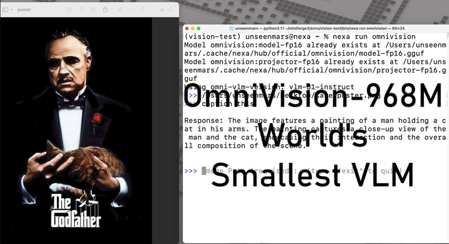 OmniVision-968M 世界最小VLM