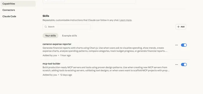 在 Claude 设置中上传你的技能