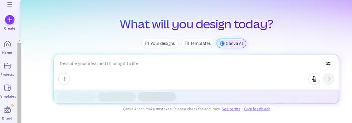 Canva AI网站截图