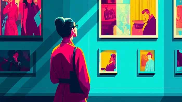 女性观看图像的AI插图