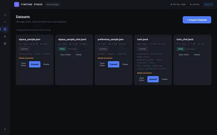 数据集准备界面