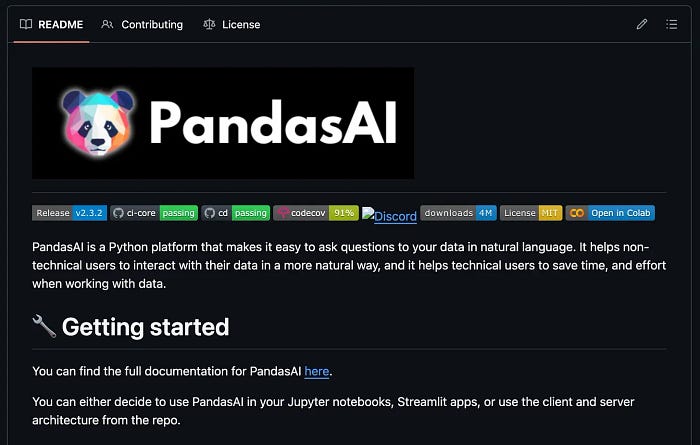 PandasAI仓库预览
