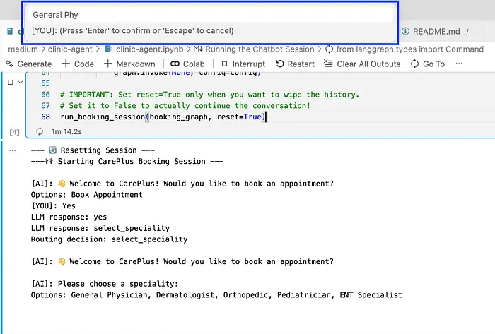 笔记本中的聊天机器人