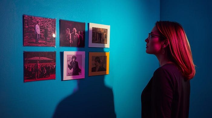 女性观看图像的AI照片