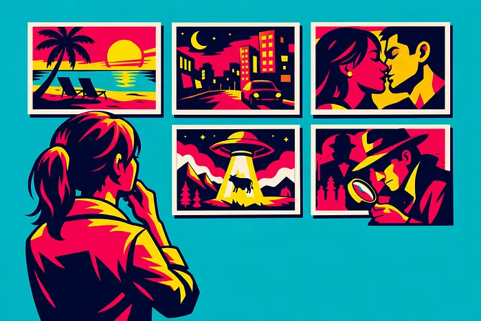 女性观看图像的AI插图