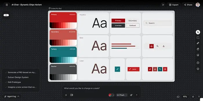 自动生成的设计风格面板