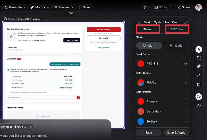 设计系统创建界面