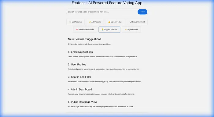 使用 AI 建议新功能