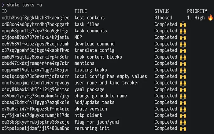 Skate终端任务列表