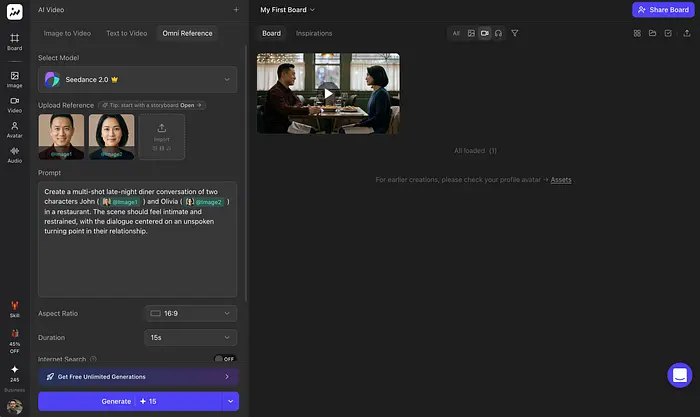 在 Topview 上使用 Seedance 2.0 进行 AI 视频生成