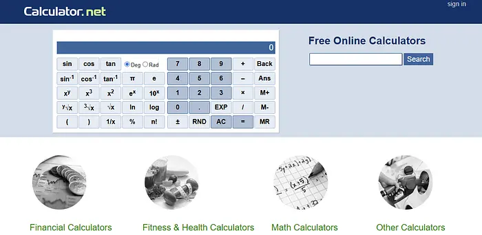 calculator tool website