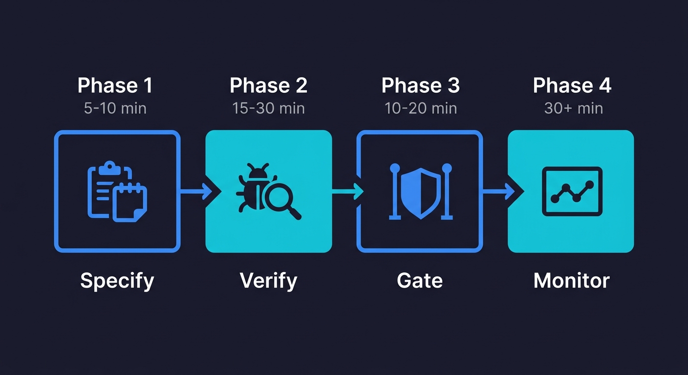 Four-phase testing pipeline for vibe coding