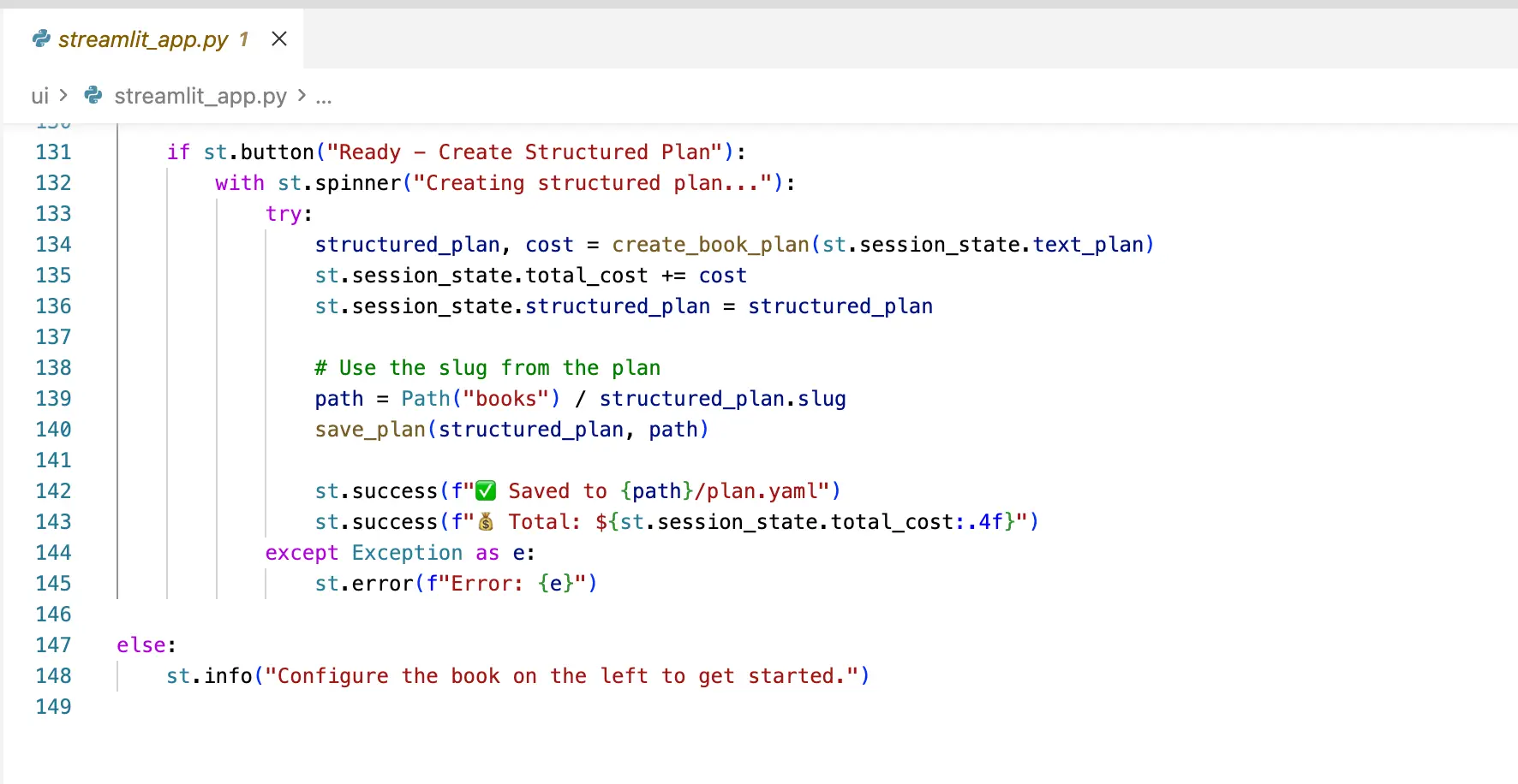 Structured plan
