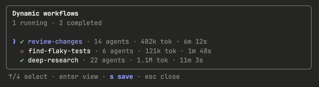 Saving workflows