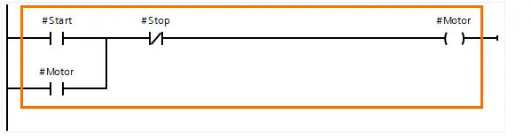 图 4.2 - TIA Portal 功能块图（FBD）PLC 编程 | 梯形图形式的电机控制