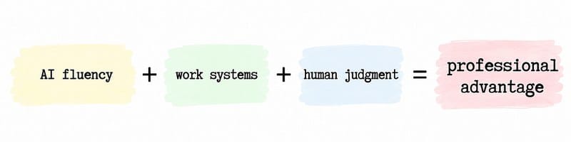 职业优势公式:AI 素养 + 工作系统 + 人的判断 = 职业优势