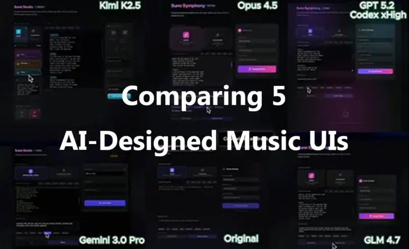 5个AI设计的音乐 UI 比较