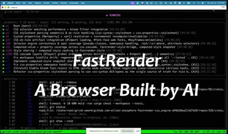 FastRender：AI开发的浏览器
